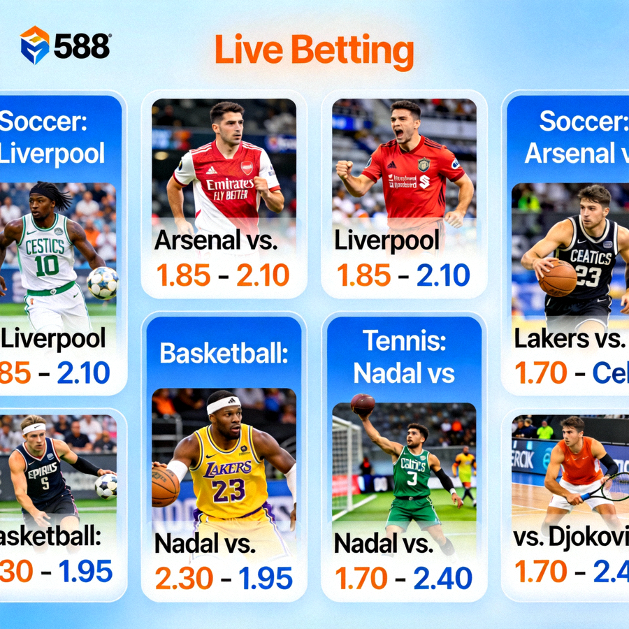 Tampilan sportsbook M88 dengan odds berbagai pertandingan olahraga